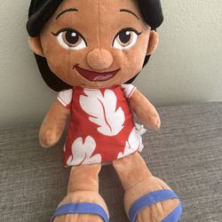 Disney Lilo & Stitch - Lilo Doll wearing Red Hawaiian Dress  Plush Doll 12”