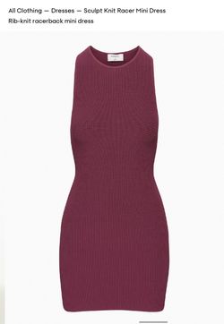 Aritzia Babaton Plum/ Grapevine Sculpt Knit Racer Mini Dress Size M