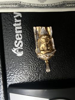 10kt Yellow Gold W Diamonds Jesus Piece