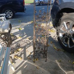 5-Tier Tall, Narrow Wrought Iron Collapsible 42" Tall