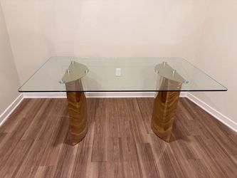 Glass Top Gold Leg Dining Table