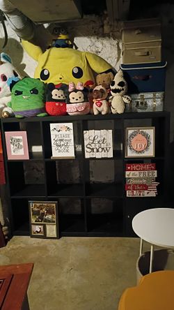 Shelves and wall art