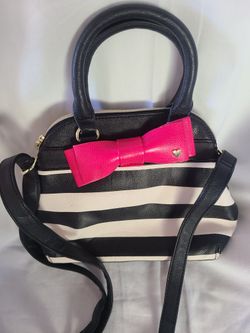 Betsey Johnson Striped Bow Purse