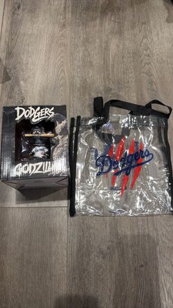 Godzilla Dodgers bobblehead and bag NEW