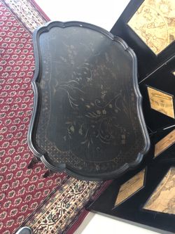 New Ethan Allen beautiful wood stenciled coffee table