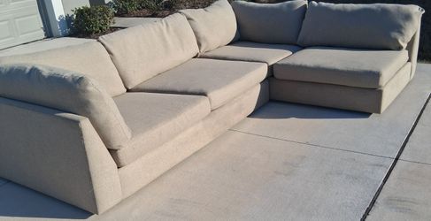 Light Beige 2 Piece Low Profile Interchangeable Sectional