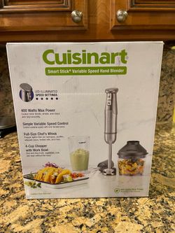 New Cuisinart Smart Stick 400W Variable Speed With Beaker Whisk Chopper