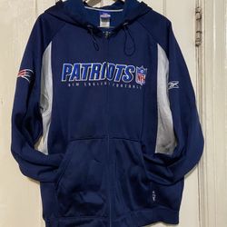 REEBOK NFL men’s New England Patriots Football Full Zip Hoodie M