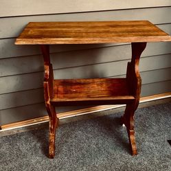 Vintage Pine Wood Book Rack- Mid Century - Magazine Rack- Book Shelf -End Table
