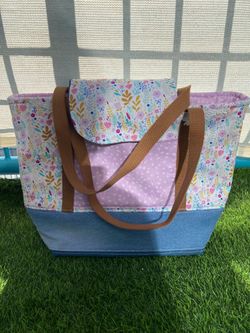Handmade jumbo floral tote bag
