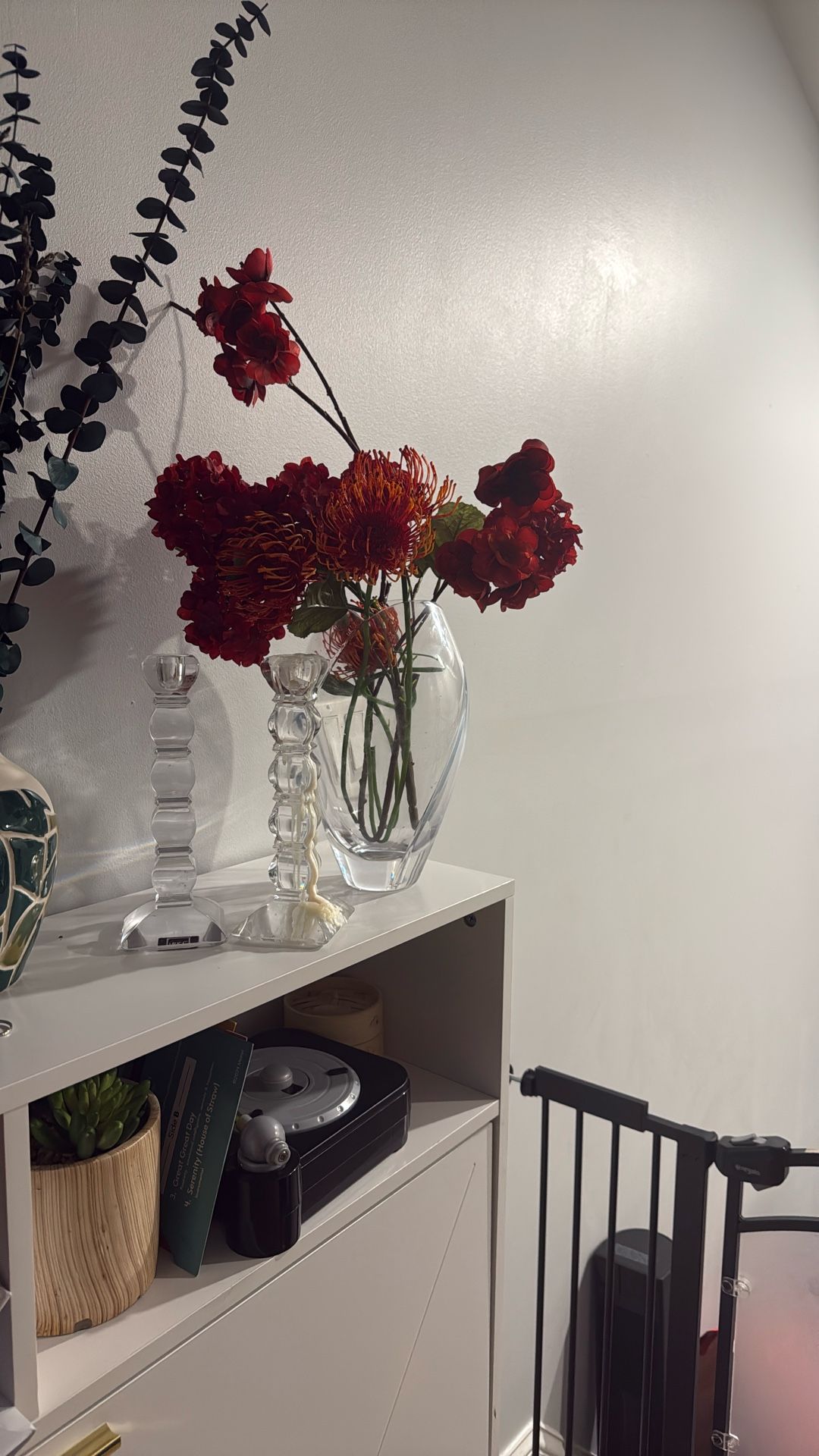 Vase + Flowers + Candlesticks