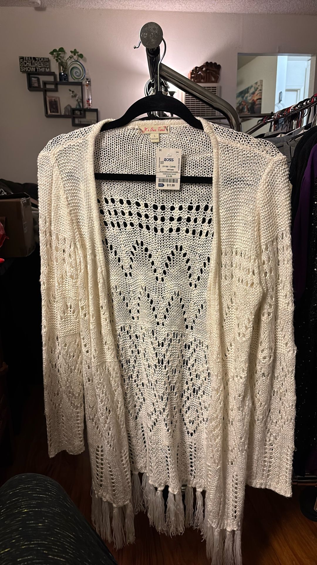 Cream, Crochet Cardigan