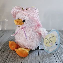 8" Dakin Sparkly Ducks Pink Plushie Chick with Rose Hat and Orange Feet. Contains Non-Replacable Batteries. Stuffed Animals https://offerup.com/redire