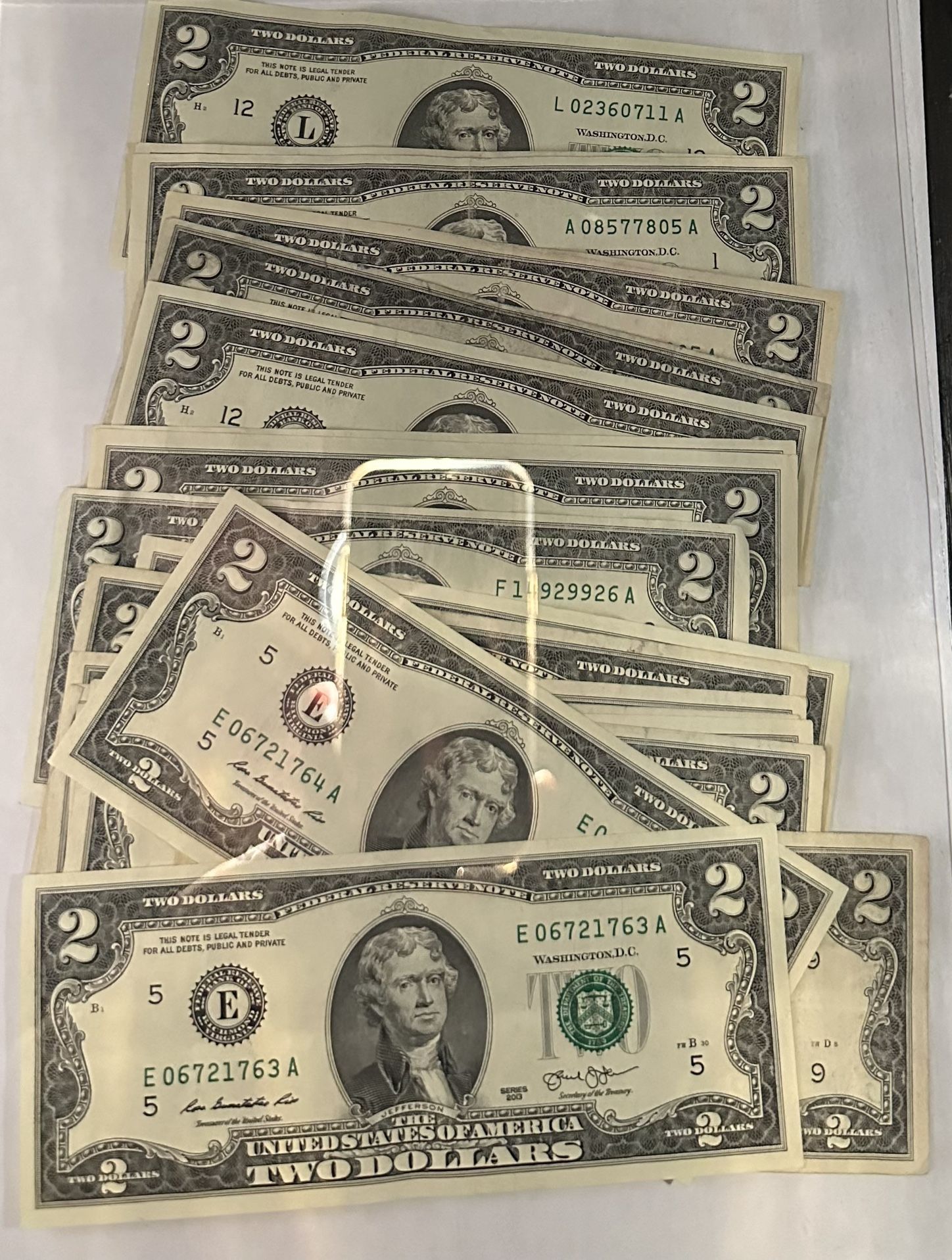 5x $2 Dollar Bills 