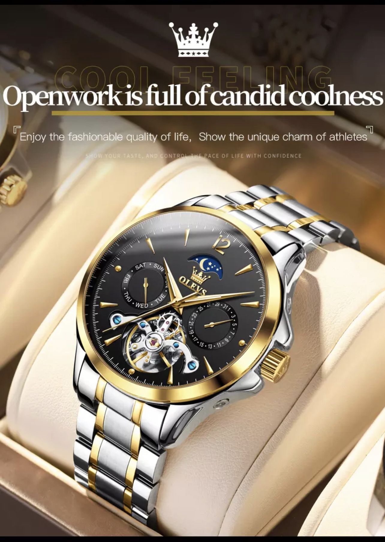 OLEVS 6663 Mechanical Men´s Watch Waterproof Luminous...