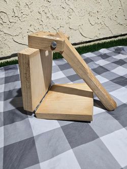 traditional wooden tortilla press (tortillera de madera), handmade in Mexico