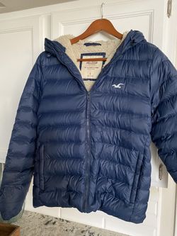 NEW Hollister Down Packable navy Jacket Size S