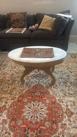 Real Wood & Marble Small Table