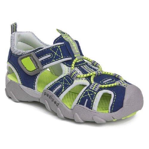 Pediped Flex Canyon Navy Lime Sandals shoes baby toddler size 8 8.5