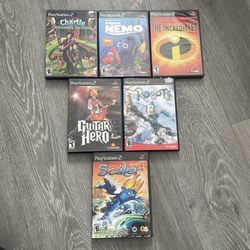 5 PlayStation 2 Sony PS2 Game Lot and One PlayStation 2 Game Case