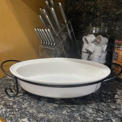 Casserole Dish With Caddy Oval