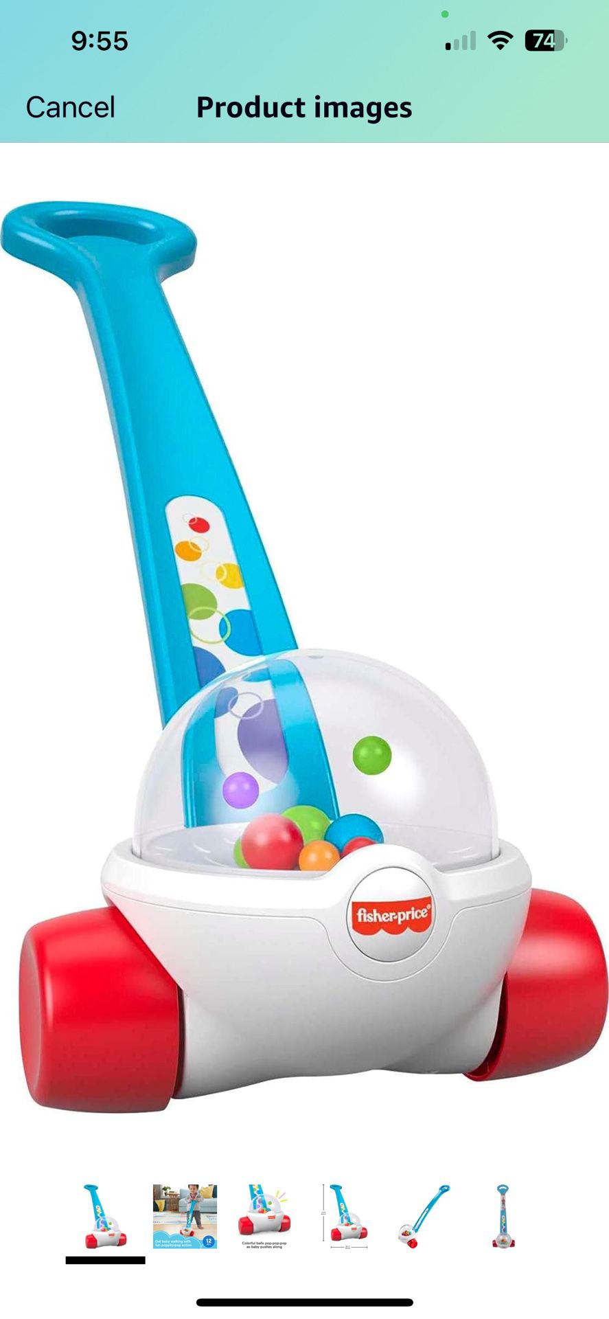 Fisher-Price Corn Popper Baby to Toddler Push Toy