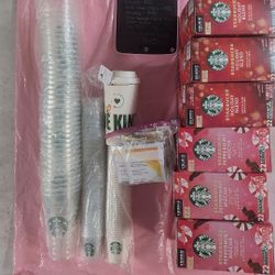 Starbucks Cups And Coffee.