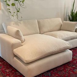 Elyza Linen 2 Piece Sofa Chaise Sectional 