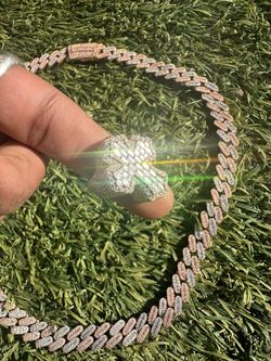 13mm Custom 2-Tone Moissanite Cuban And ring Set 