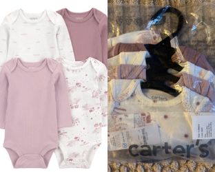 New Carter's Child of Mine Baby Bodysuits, 4-Pack, Girls - Multiple Sizes Available