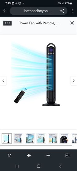 Black Tower Fan with Remote Control