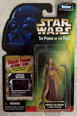 NEW Star Wars POTF Princess Leia Organa as Jabba’s Prisoner Kenner 1997 MOC