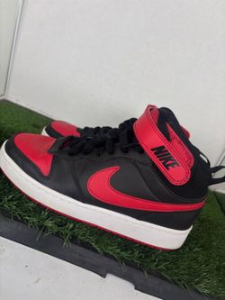 Nike Kids Court Borough Mid 2 Bred Sneaker University Red Black 6Y CD7782-602