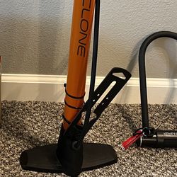Tire Floor Pump Bike Dual Head Nozzle 