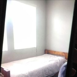 Bunk bed frame is it up in the bottom