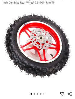 2.5‑10in Rear Wheel Rim Tire Assembly motocross dirt bike