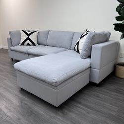New Grey Sectional Cloud Couch Sofa