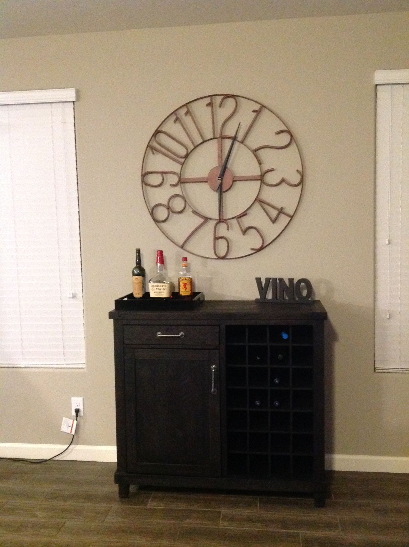 Kirkland Large Iron Wall Clock Dark Red & Black 39”