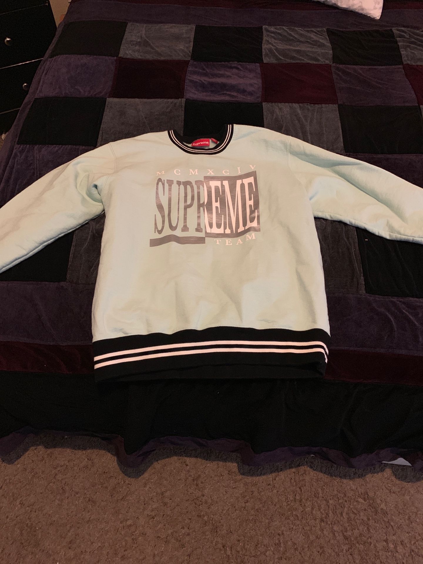 Supreme team ice blue crewneck