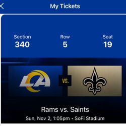 2 NFL TICKETS LOS ANGELES RAMS VS NEW ORLEANS SAINTS