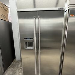 Jenn Air Side By Side Stainless Steel Built In 42” Refrigerator