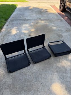 Portable Folding Stadium Seats – Set of 3 with Back Support