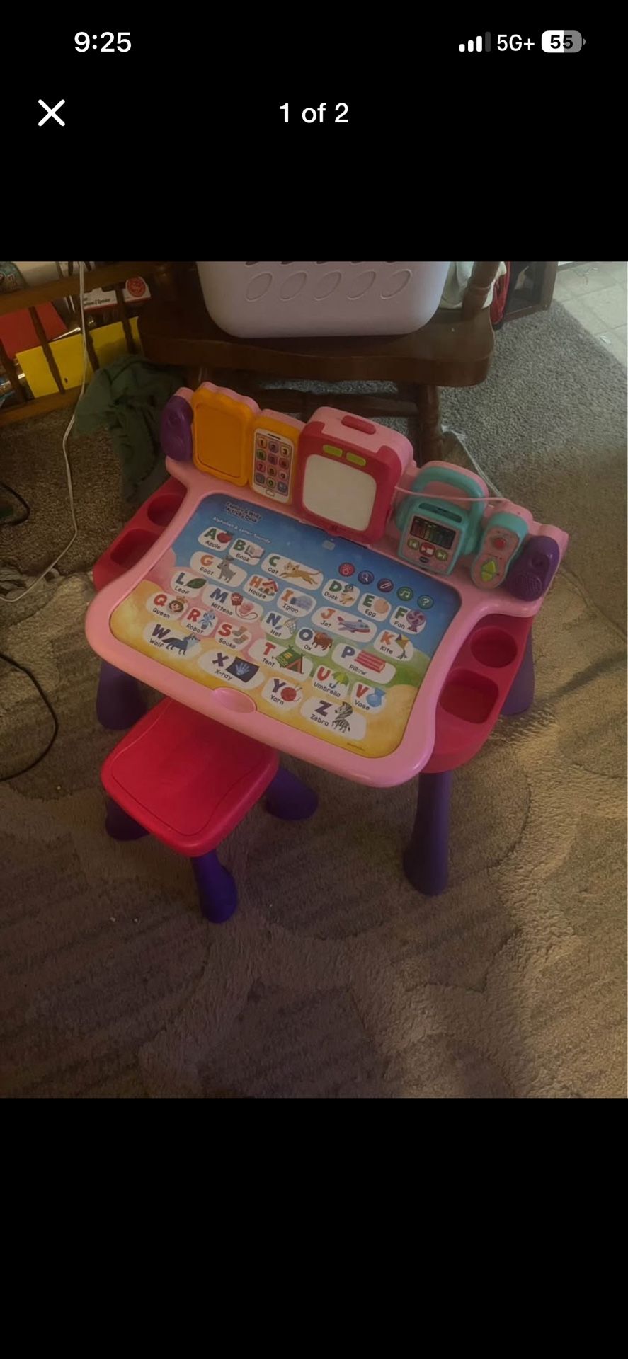 girls Vtec Learning Table With Extra Play Mats 