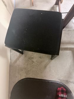 Black Upholstered Ottoman Stool