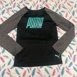 PUMA Black and Gray Long Sleeve Shirt