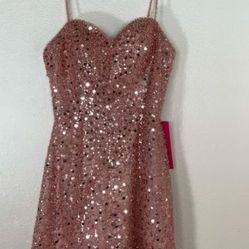 NWT GB Light Pink Sequin Homecoming Hoco Party Cocktail Dress Dillards Size 7
