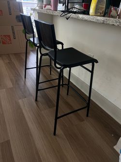 Two Bar Stools with Backrest IKEA