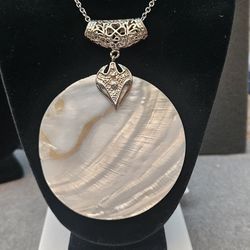 Large Mother Of Pearl Shell Pendant 