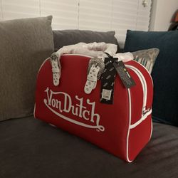 Von Dutch Red And White Bag 