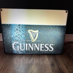 Guinness Beer Lighted Sign Light Box Bar Pub Tavern Mancave Decor 18.5" x 13.5"